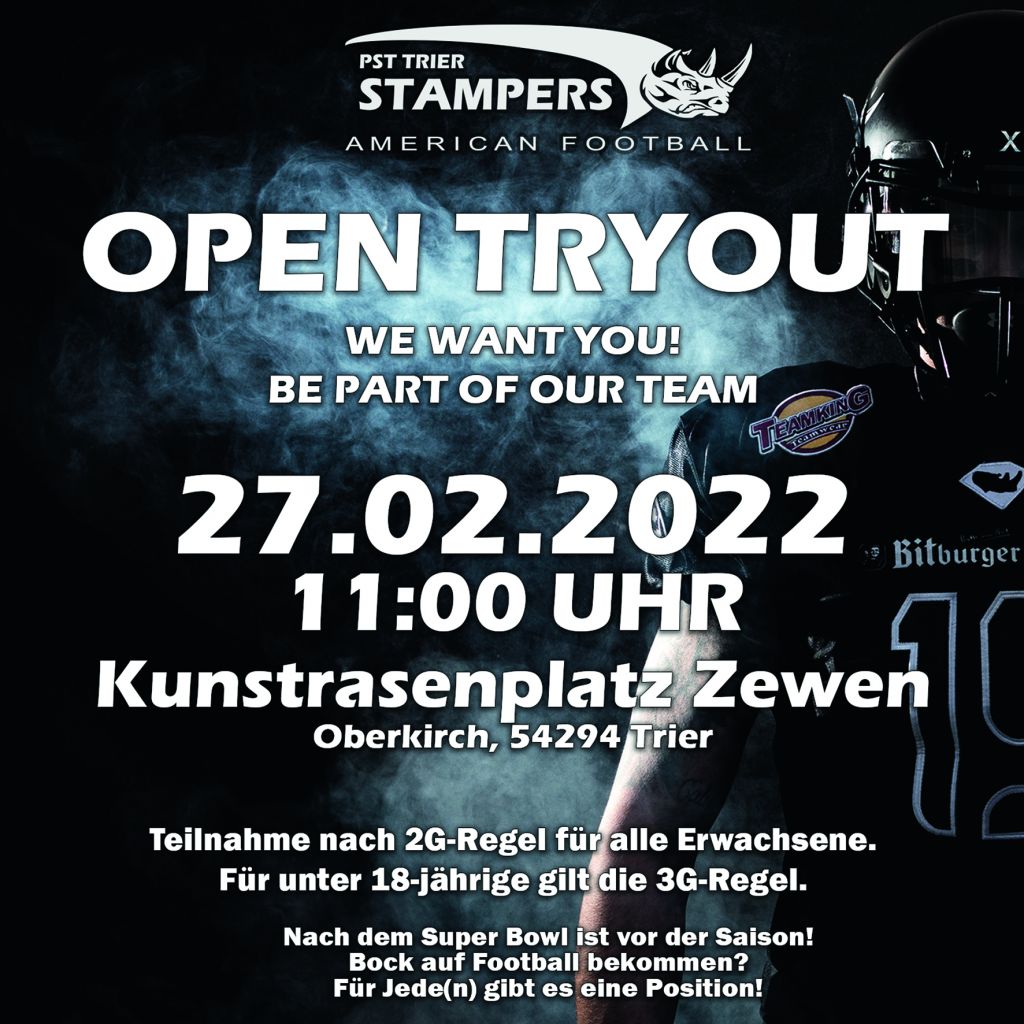 Du hast Bock auf Football? Offenes Probetraining am 27.02.